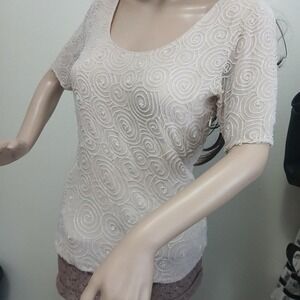 Naeem Khan pale blush pink beaded designer top (XS/S)